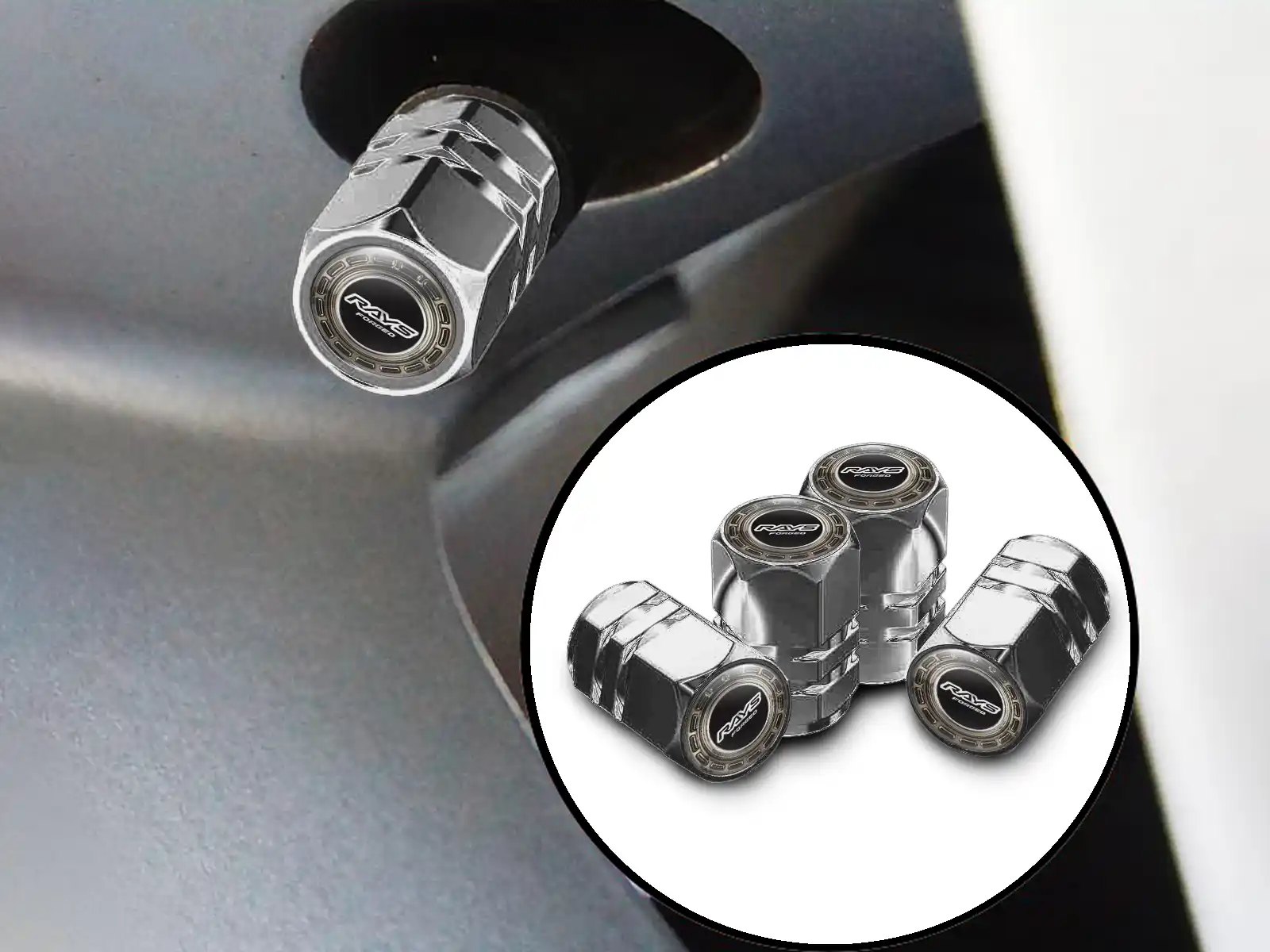 Rays Cappelli stelo Auto Acciaio Inox